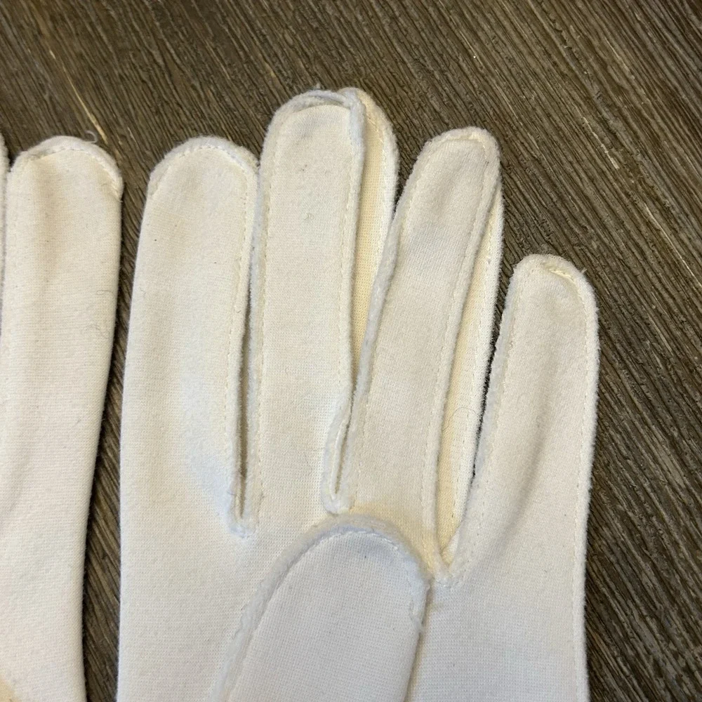 White Dress Gloves Rhinestone Faux Pearl Embellished Formal Bridal Gloves